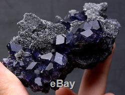 144.2g NATURAL Purple. Blue FLUORITE Quartz Crystal Cluster Mineral Specimen