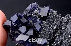 144.2g NATURAL Purple. Blue FLUORITE Quartz Crystal Cluster Mineral Specimen