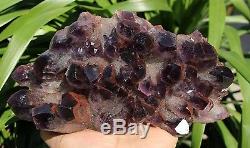 1450g Natural skeletal Elestial purple Crystal AMETHYST Point Cluster Specimen