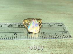 14kt Yellow Gold Freeform Crystal Opal Women's Ring Size 7