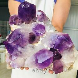 15.07LB Natural Amethyst Quartz Geode Druzy Crystal Cluster Healing Uruguay A884