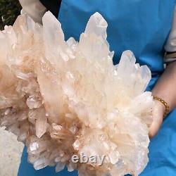 15.13LB Natural White Clear Quartz Crystal Cluster Rough Healing Specimen