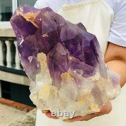 15.57LB Natural Amethyst Quartz Geode Druzy Crystal Cluster Healing Uruguay A875
