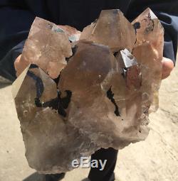 15.7lb Large natural smoky crystal rock quartz cluster point specimen reiki heal