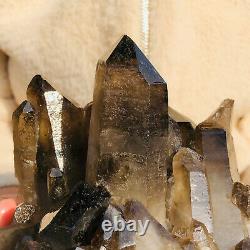 1560g Natural Citrine Smoky Quartz Crystal Cluster Mineral Specimens AH258