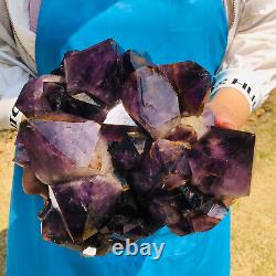 16.06LB Natural Amethyst geode quartz cluster crystal specimen energy Healing