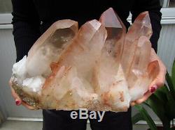 16.07lb HUGE NATURAL CLEAR quartz crystal cluster point Specimens