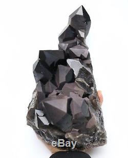 16.2LB Natural Beauty Rare Black Quartz Crystal Cluster Mineral Specimen/China