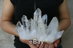 1600g Natural Beautiful Clear Quartz Crystal Cluster Tibetan Specimen Healing