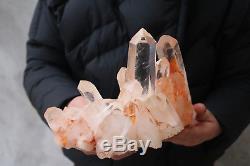 1620g Natural Beautiful Clear Quartz Crystal Cluster Tibetan Specimen #202