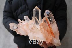 1620g Natural Beautiful Clear Quartz Crystal Cluster Tibetan Specimen #202