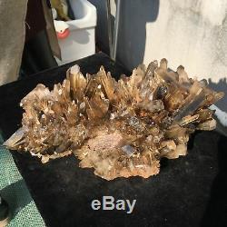 17.02LB Natural smoky citrine quartz cluster crystal specimen healing ATD85-GA