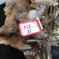 17.02LB Natural smoky citrine quartz cluster crystal specimen healing ATD85-GA