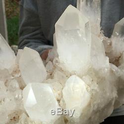 17.1lb Large Natural Clear White Quartz Crystal Cluster Rough Healing Specimen