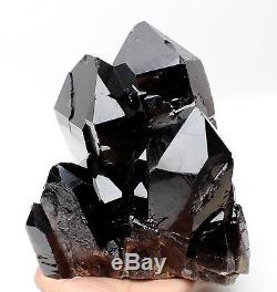 17.6LB Natural Rare Beautiful Black QUARTZ Crystal Cluster Mineral Specimen