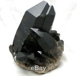 17.7LB AAA Smooth skin Beautiful Black QUARTZ Crystal cluster Tibetan Specimen