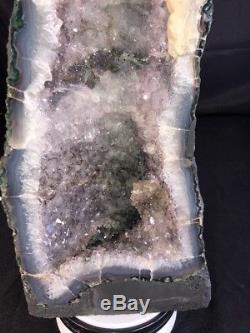 17 AMETHYST Geode CATHEDRAL Quartz Crystal Cluster With Calcite And Agate
