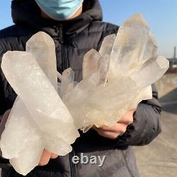 1700g Natural Transparent White Quartz Crystal Cluster Specimen Healing
