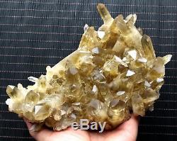 1750g Natural Clear Smoky Citrine Quartz Point Crystal Cluster Healing Mineral
