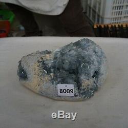 18.32LB Natural Baby Blue Celestite Quartz Crystal Geode Cluster Points Brazil