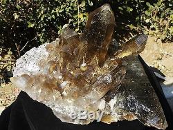 18.53lb Rare NATURAL Clear Golden RUTILATED QUARTZ Crystal Cluster Specimen