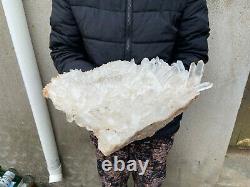 18.8LBS Huge Natural Clear QUARTZ Crystal Cluster Specimen Wand Point Healing