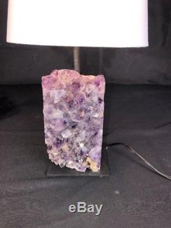 18 Side Table Lamp Amethyst Geode Quartz Crystal Cluster Cathedral Specimen