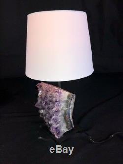 18 Side Table Lamp Amethyst Geode Quartz Crystal Cluster Cathedral Specimen