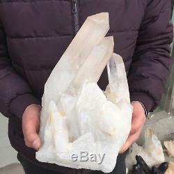 18 lb 10.9 Top! Natural Rock Crystal Quartz Cluster Specimen Healing EB24