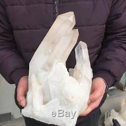 18 lb 10.9 Top! Natural Rock Crystal Quartz Cluster Specimen Healing EB24