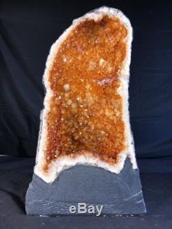 19 Qual AAA CITRINE Geode Quartz Crystal Cluster Cathedral Amethyst