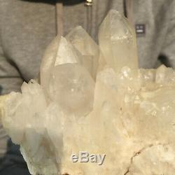 1918g Large Natural Clear White Quartz Crystal Cluster Rough Healing Specimen