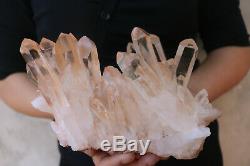 1930g(4.2lb) Natural Beautiful Clear Quartz Crystal Cluster Tibetan Specimen