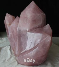 195LB Huge Natural Pink Rose Quartz Crystal Cluster Points Cut Polished Healing