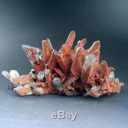 1LBS Rare Red Quartz Crystal Cluster with Hematite, China-q1039