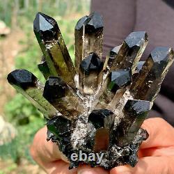 1PCs New Find black Phantom Quartz Crystal Cluster Mineral Specimen Healing