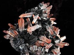 2.0Lbs Black Hematite & Red Quartz Cluster From Jinlong Mine, China