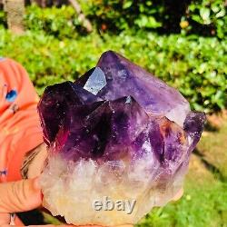 2.13LB Natural Amethyst geode quartz cluster crystal specimen Healing