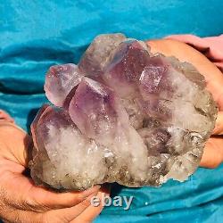 2.17LB Natural amethyst crystal cluster quartz crystal specimen restoration