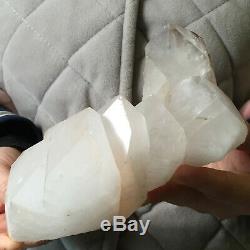 2.1lb Large Natural Clear White Quartz Crystal Cluster Rough Specimen Healing
