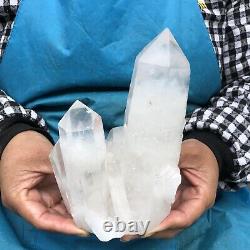 2.22LB Natural Transparent White Quartz Crystal Cluster Specimen Healing 417