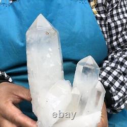 2.22LB Natural Transparent White Quartz Crystal Cluster Specimen Healing 417