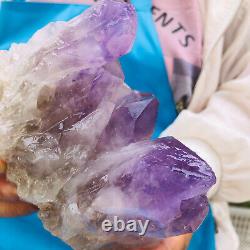 2.23LB Natural Amethyst geode quartz cluster crystal specimen Healing