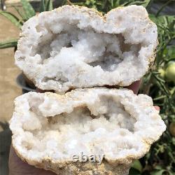 2.2LB Counteropening Natural Agate Geode Cluster Quartz Crystal Specimen Healing