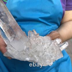 2.2LB Natural clear Beautiful White QUARTZ Crystal Cluster Specimen healing