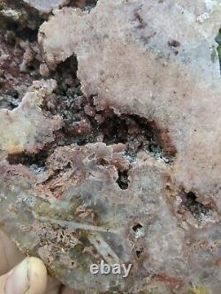 2.2lb Big Rose Pink Amethyst Crystal Cluster Display Quartz Geode