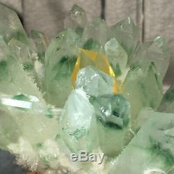 2.2lb Huge Clear Green Phantom Quartz Crystal Cluster Healing Mineral Specimen