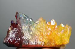 2.46lb Colorful Aura Quartz Crystal Titanium Bismuth Silicon Cluster Rainbow