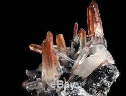 2.4Lbs Black Hematite & Red Quartz Cluster Mineral From Jinlong Mine, China
