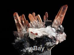 2.4Lbs Black Hematite & Red Quartz Cluster Mineral From Jinlong Mine, China